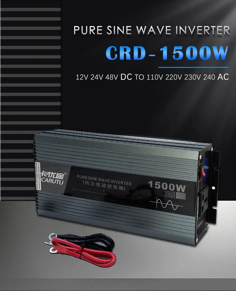 inversor de carro 48V 12V 220V Potência 1500 Inversores de preço W Microinversor de onda senoidal pura Inversor 1500W