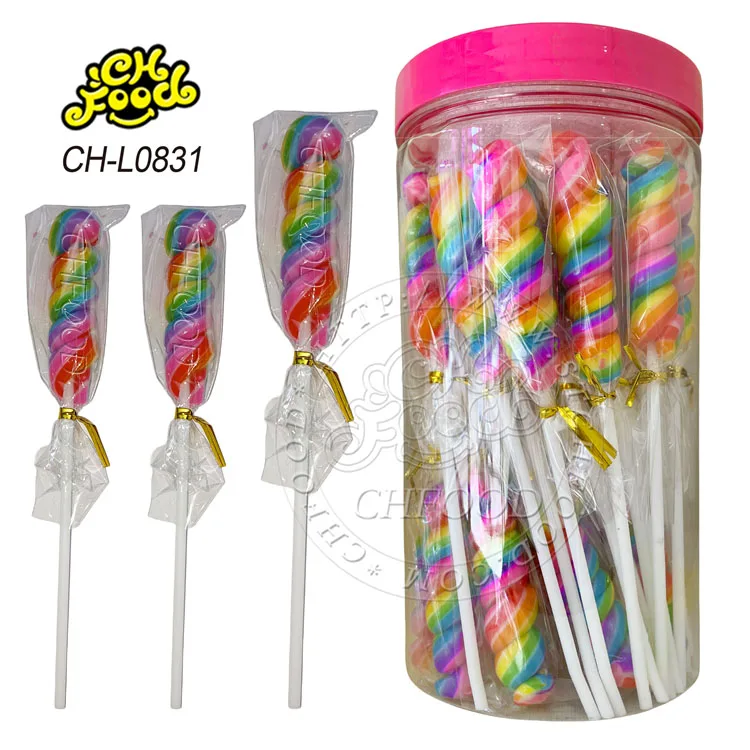 handmade Rainbow spiral twisty swirl stick lollipop candy sweets confectionery