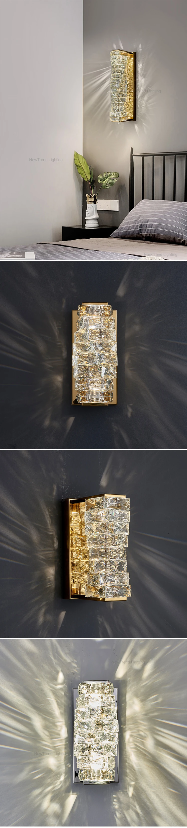 wft8459 luxury design indoor decoration living room dining room staircase modern led crystal wall lamp-1