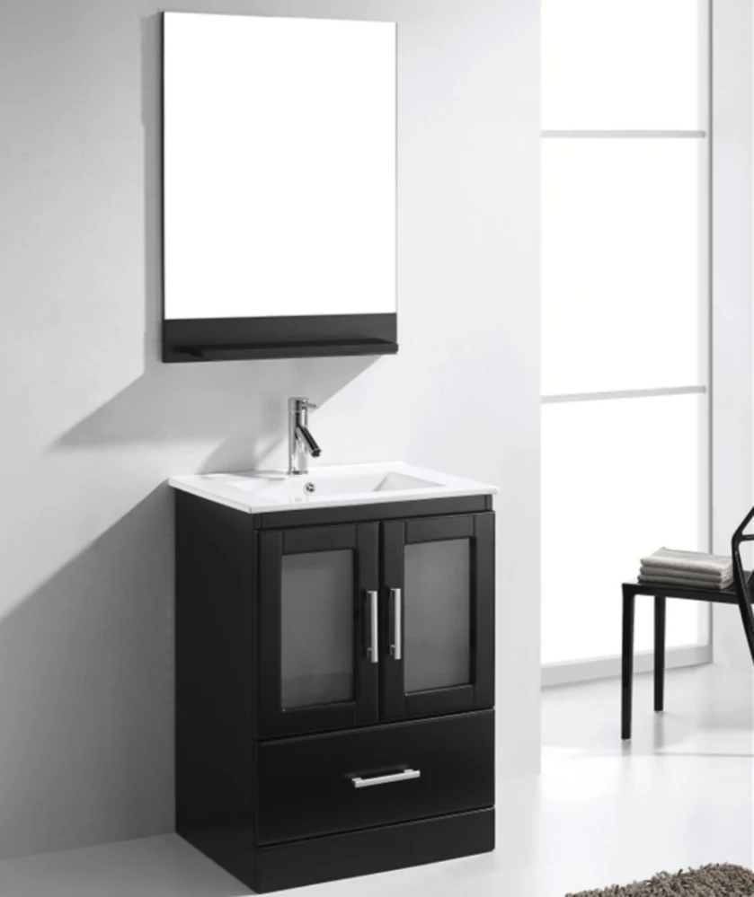Freestanding Luxury Waterproof Solid Wood Closeout Bathroom With Mirror Double 2 Basin Sink Cabinet For Bath Vanity Unit