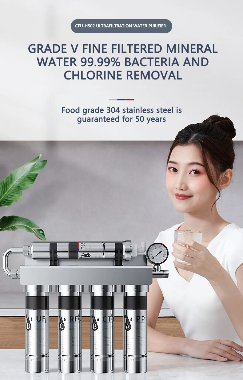 5 Stages 100gpd 0.01 Micron Tap Tap Water Filter Alkaline Purifier