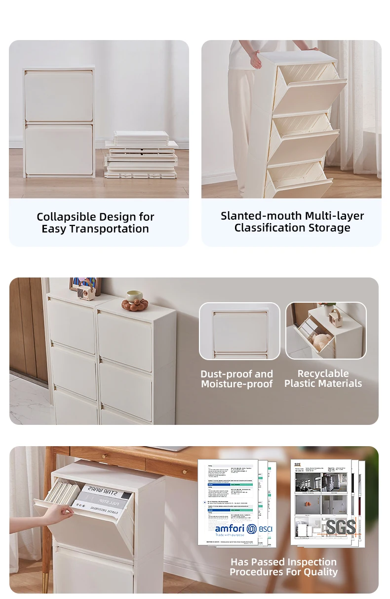 product wanuo 3 tier pure white plastic drawer cabinet minimalist plastic storage drawer cabinet foldable simple plastic drawer cabinet-3