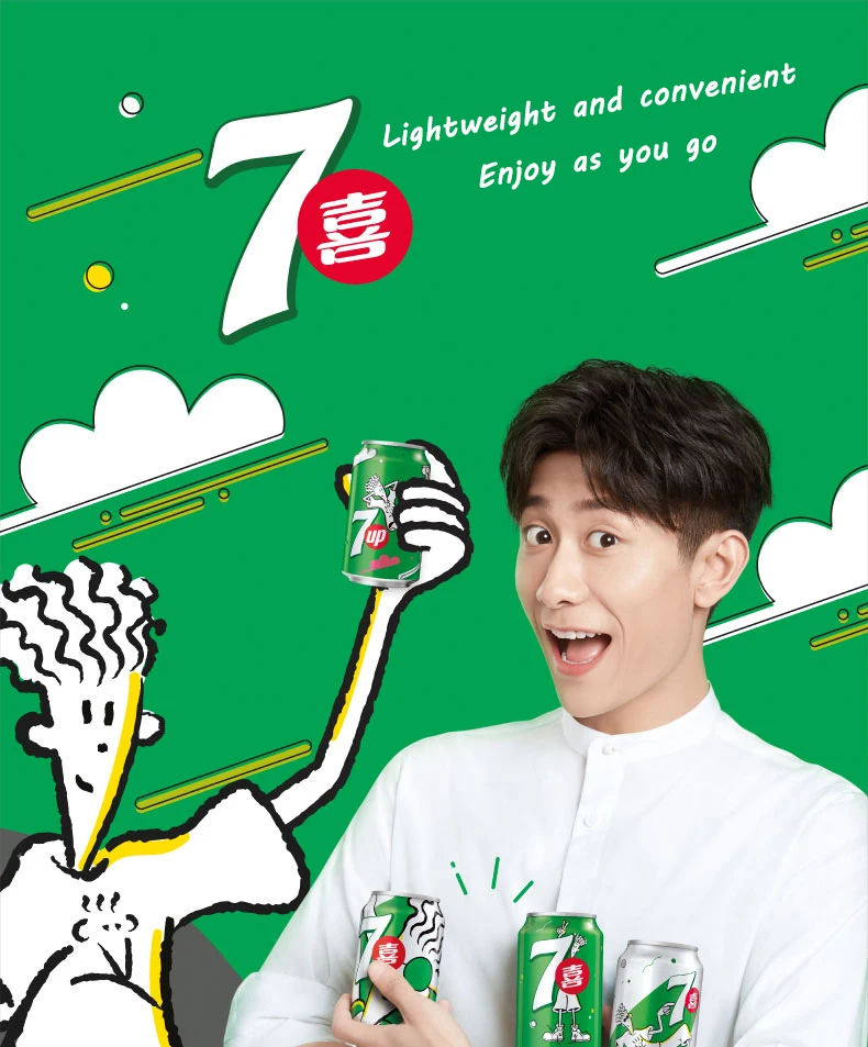 Wholesale Carbonated Drinks 7up Soft Drinks 300ml Mini Summer Lemon