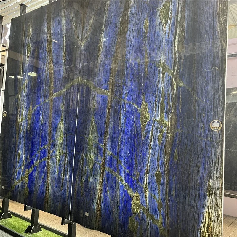 Luxury Azul Bahia Quartzite Backlit Bookmatched Slab For Wall Natural ...