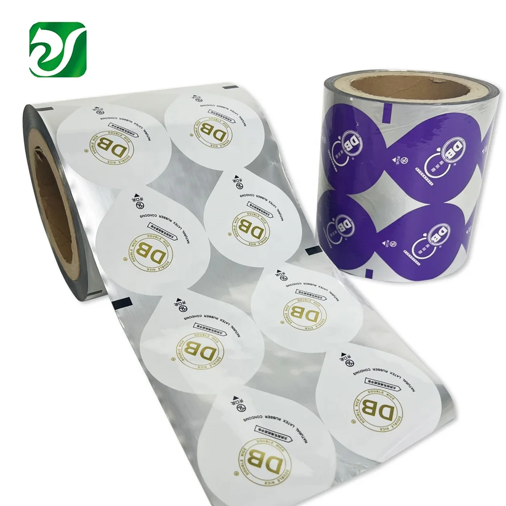 Customize Condoms Foil Cup Lidding Film Laminated Easy Tear Cup Sealing Film Roll