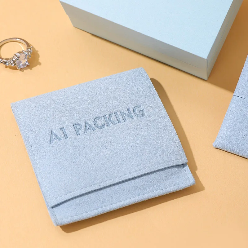 Luxury Square Flip-Top Jewelry Gift Box Set with Orange Microfiber Pouch Custom Logo Packaging for Rings and Earrings supplier