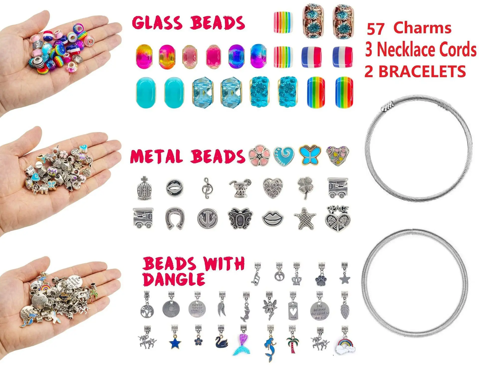 Hot Selling Jewelry Making Kit With Beads Charms Bracelet Necklace DIY Crafts Gifts Set for Girls Kids