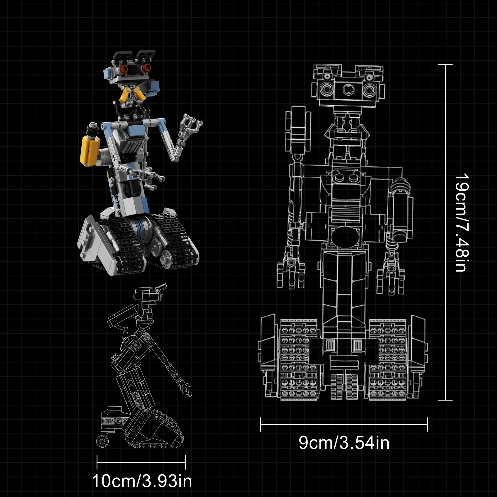 Johnny 5 Robot Building Block Setshort Open Circuit Johnny Five Robot ...