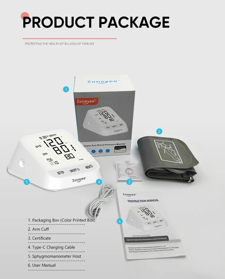 Automatic Digital Smart Sphygmomanometer Upper Arm Meter Blood Pressure Bp Monitor