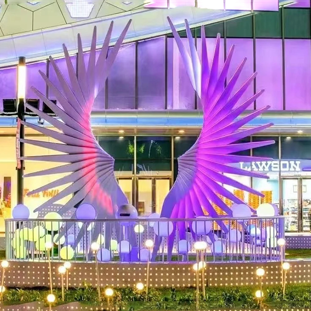 Giant Wholesale White Interactive Angel Wing Props Acrylic Butterfly Wings For Outdoor Park