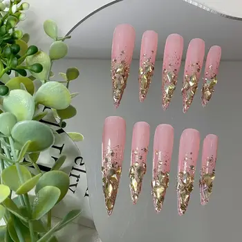 Top quality rhinestone nail art tips removable nail supplies for professionals