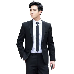 Business Men Suits 2 Pieces Groom Tuxedos Green Flat Collar Wedding Suits Clothing Black Casual Pants  Viscose Set