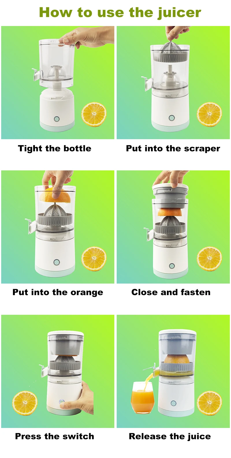 Electric Automatic Citrus Juicer Orange Squeezer Electric Blender