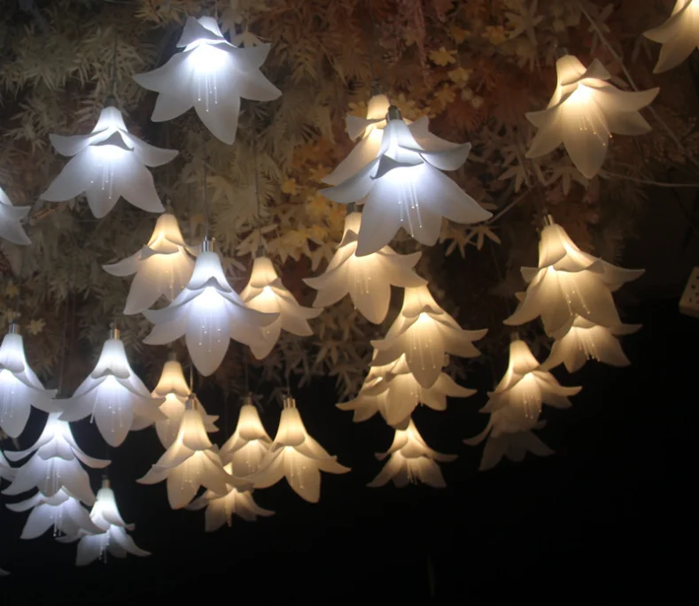 New Wedding Ceiling Luminous Lily String Lights Sen Wedding Stage Background Decoration Welcome Area Road Ornament