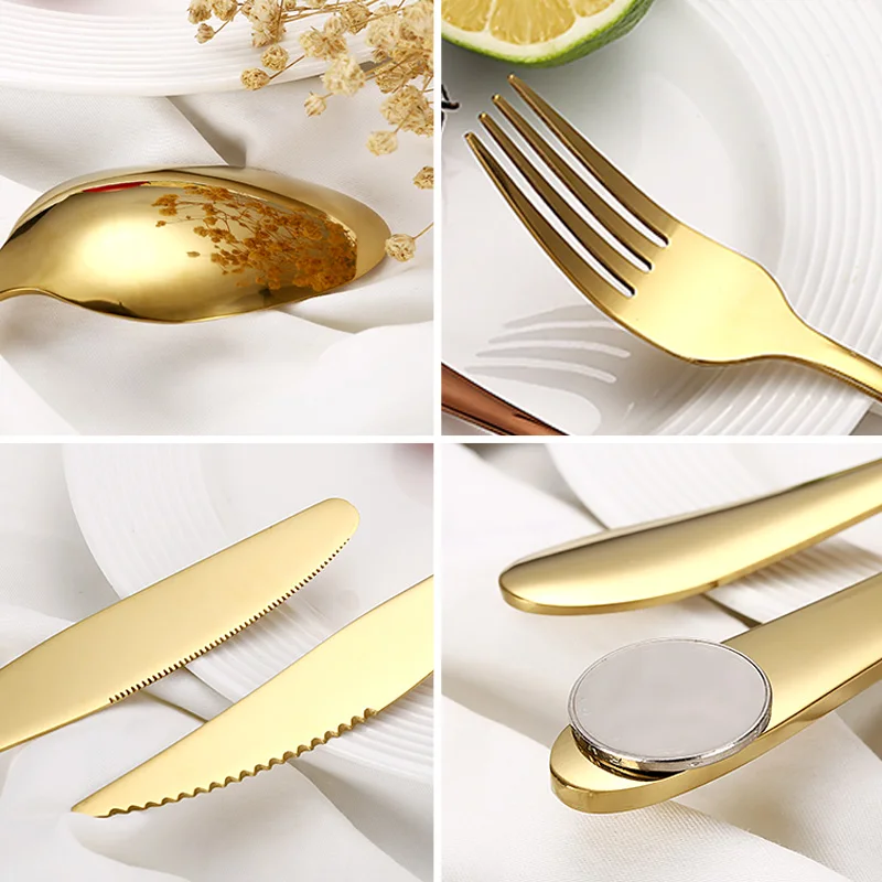 Hot Sell PVD Plated Stainless Steel Cutlery Set Restaurant