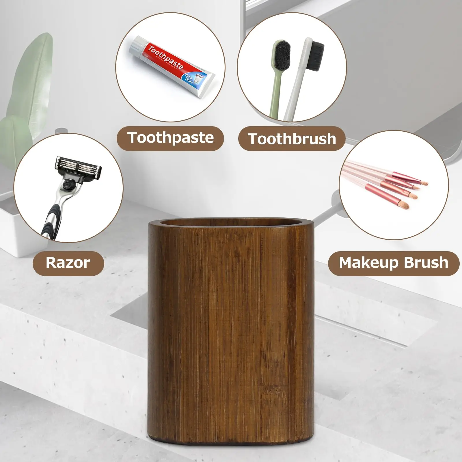 product zc custom village carbonized bamboo soap box soap dispenser holder tray mouthwash cup moisture proof bathroom accessories set-4