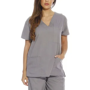 Factory Nurse Uniform Sets Custom logo New Style Fashionable Female White Medical Elasticity Hospital Nurse Scrubs Uniform Sets