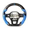 Blue alignment mark+carbon fiber+blue perforated leather