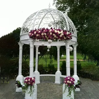 Outdoor Decor Natural Stone Hand Carved Large Marble Column Gazebo Gloriette For Wedding