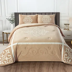 Nantong Wholesale Fleece Fabric 6-Piece Warm Winter Comforter Set
