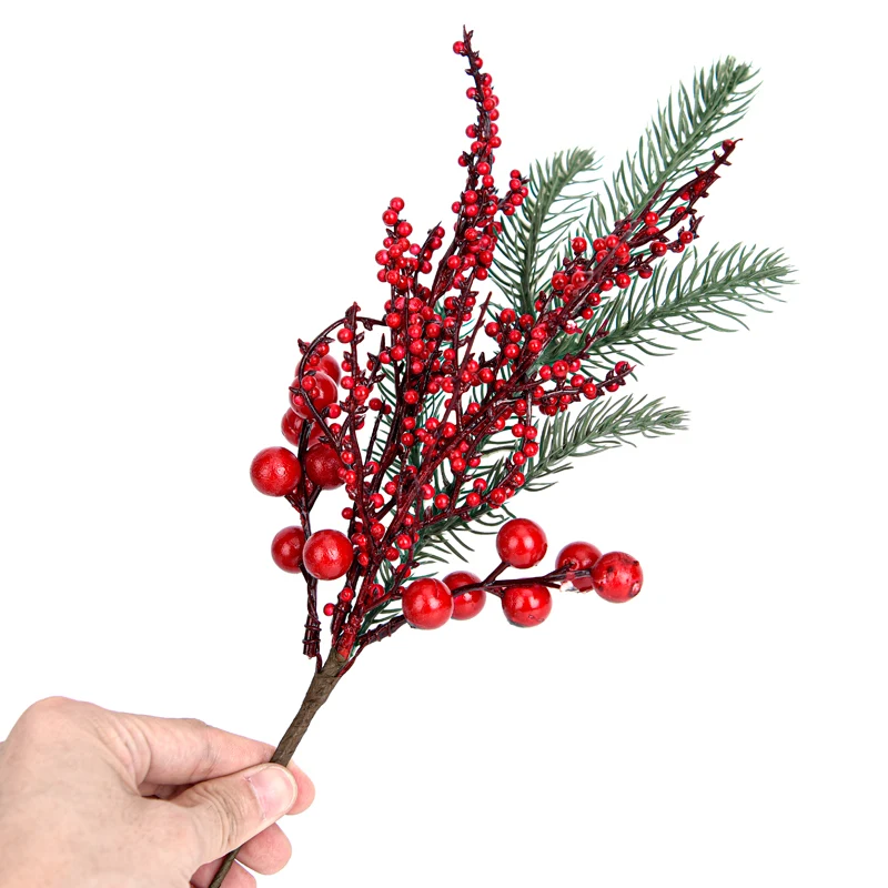 200 Bacche Rosse Artificiali Di Agrifoglio Con Stelo In Filo, Decorazioni Natalizie Per Albero, Ghirlande E Centrotavola