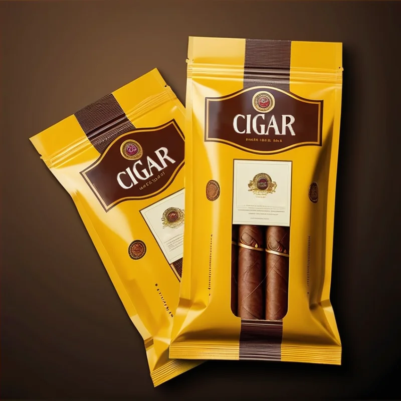 Custom Printing Moisturizing Packaging Pouches Plastic Hand Rolling Smoking Accessories Tobacco Ziplock Resealable Cigar Bag