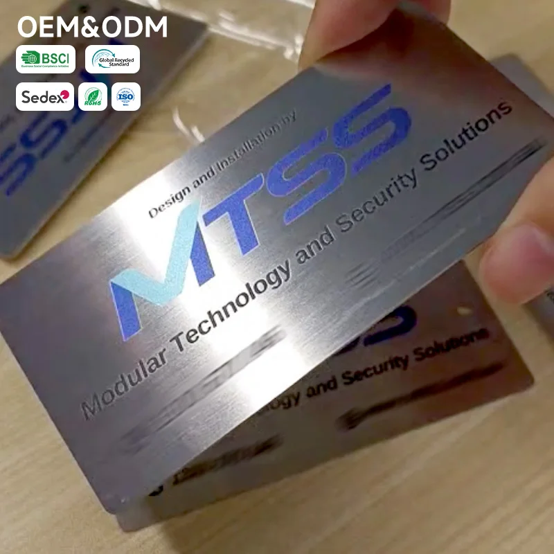 Custom Brushed Stainless Steel Nameplate OEM Logo Text for Modular Technology & Security Solutions