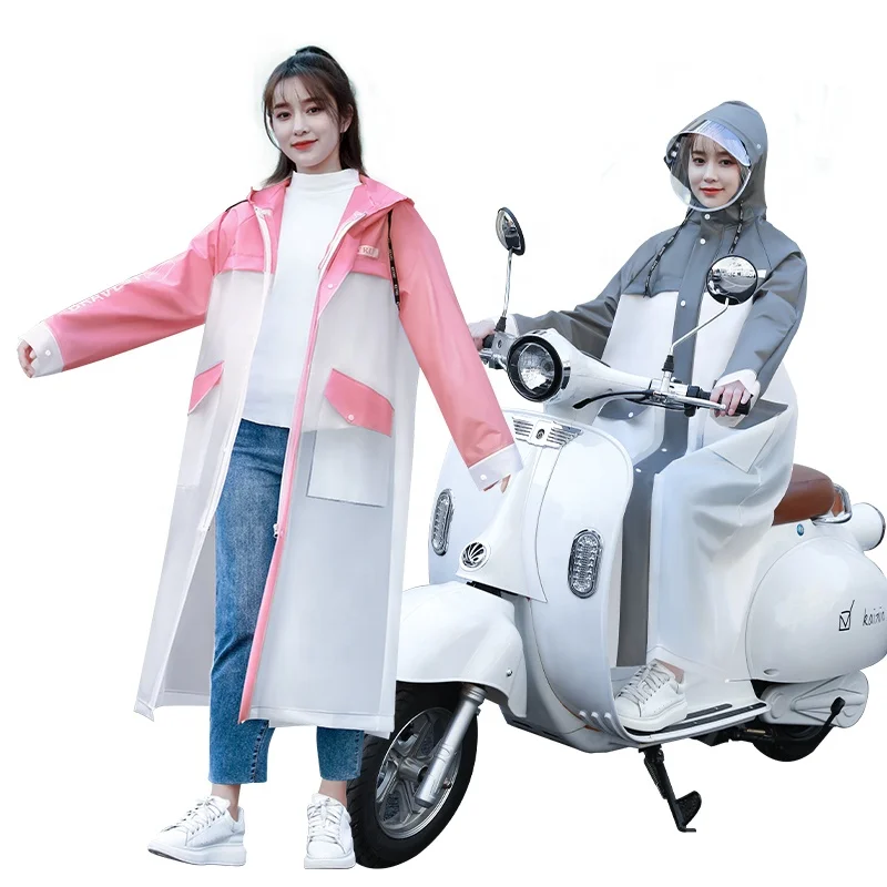 Fashionable EVA Waterproof Raincoat for Men and Women Reusable Motorcycle Tours rain coat for Adults and Ladies