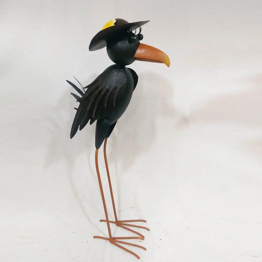 Cartoon-style Metal Crow Bird