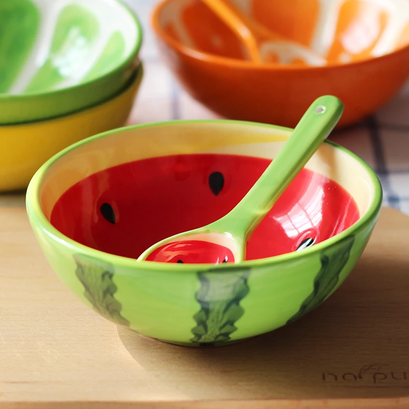 Cute Bowl Lovely Hand Painted Fruit Porcelain Bowl For Children