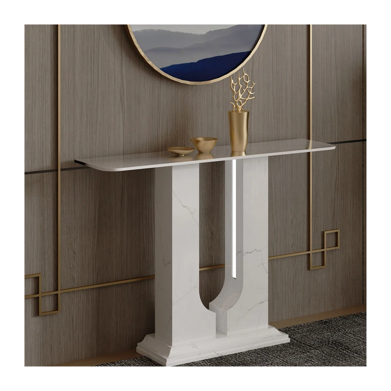 Ultra-Narrow 30CM Italian Style Porch Cabinet Light Luxury Simple Modern Desk Lamp with Chinese Rock Slab Design 1 Year Warranty