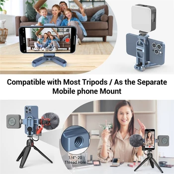 SmallRig Universal foldable Smartphone Holder for live-streaming vlogging interviews smartphone desktop stand detail image