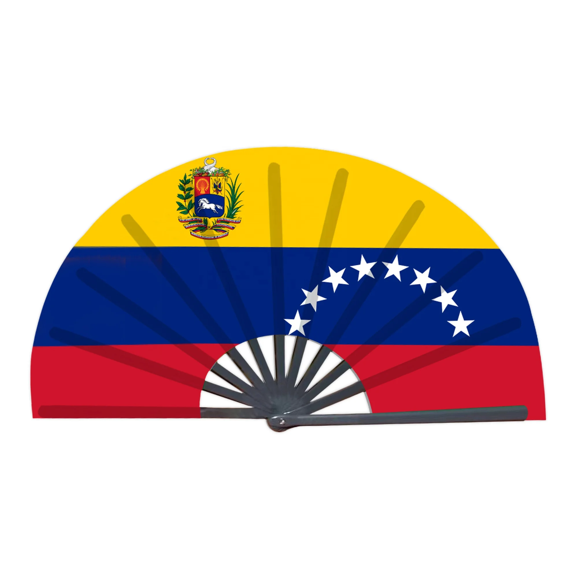 Éventail portatif drapeau vénézuélien 33 cm - Thème de la Journée de la Séparatisation_voghion.com