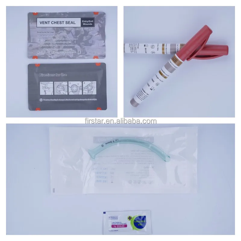 Vent Chest Seal Occlusive Adhesive Wound Dressing 4vented Channels For Treatment Of