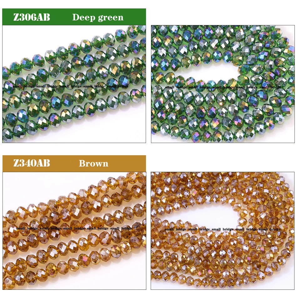 4mm Crystal Loose Beads Faceted Rondelle Glass Bead  with hole for jewelry making and bracelets factory