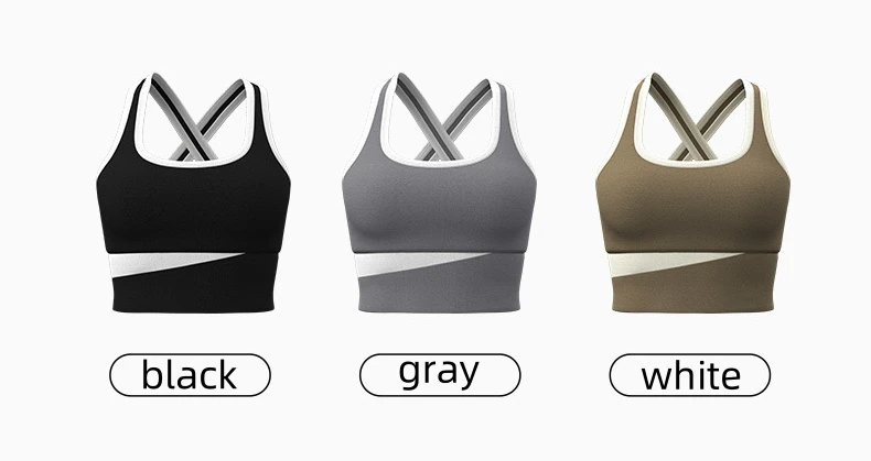 product manufactory wholesale vest run women strapless top sportswear breast pad linear shockproof high elastic fitness yoga sport bra-56