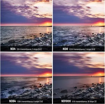 NEEWER Magnetic ND Lens Filter ND4 ND8 ND64 ND1000 Magnetic Grey Filter with Magnetic Adapter Ring Lens Filter Set product image