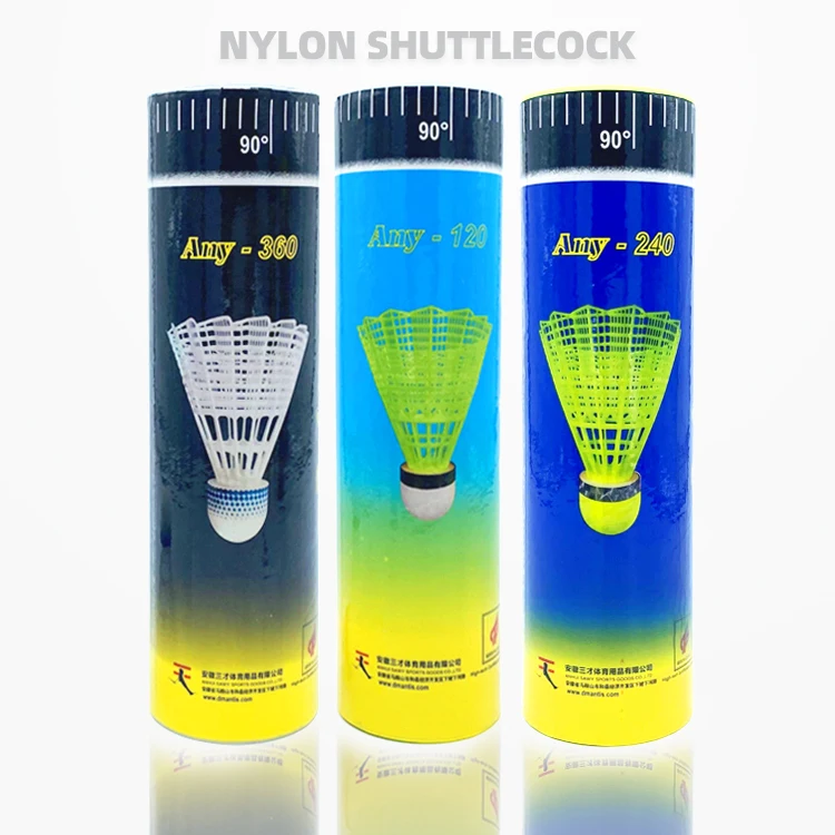 6個セット ナイロンバドミントンシャトルコック 白と黄色 - Anyball