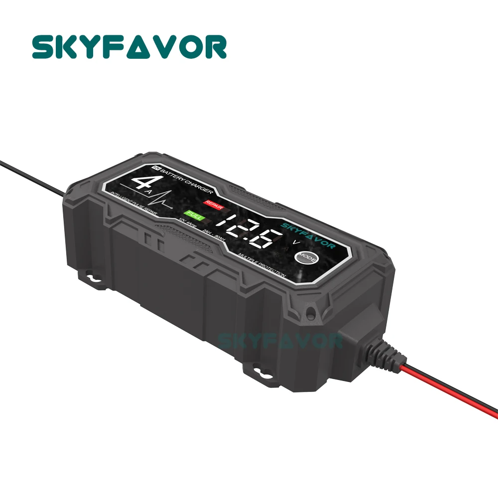 Chargeur Batterie 12V 4A MICTUNING - Mainteneur Automatique Voiture Moto Bateau