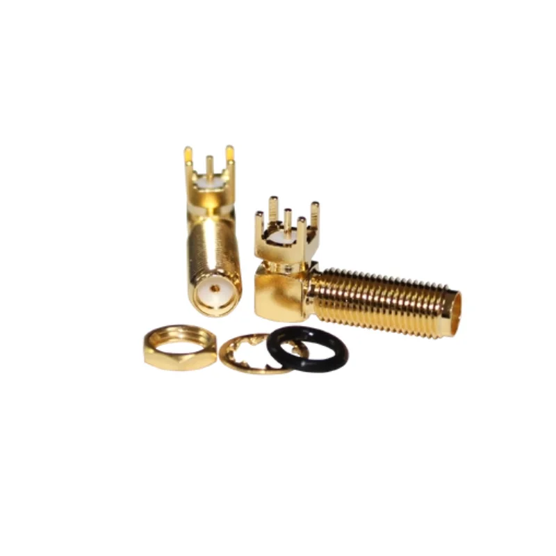 product sma kwe 23mm connector rf four leg female angle sma connector pcb connector-3