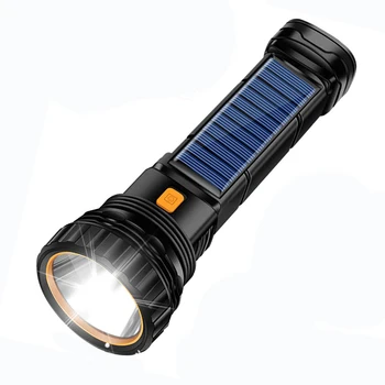 USB Rechargeable Torch Waterproof for Camping Outdoor Camping Emergency Solar Led Flashlight