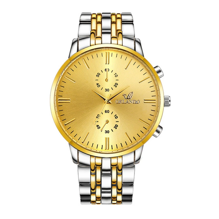 Reloj Hombre New Fashion Men Watches ORLANDO Black Gold Tungsten-like Steel  Quartz Wristwatches Men Luxury Business Watches - AliExpress