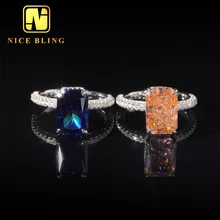 Factory Wholesale Exquisite 8x12MM Zirconia Jewelry Iced Out 925 Sterling Silver Engagement Ring For Women