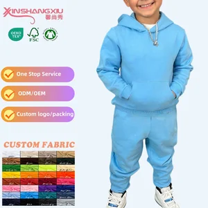 Custom Children Clothes Set Kids Hoodies Tracksuit 100% Cotton French Terry Sweatsuit Set Spring Kids Clothing Sets