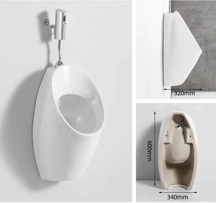 Men's Standing Toilet Ceramic Urinal Wall Mounted Household Adult Urinal Intelligent Induction