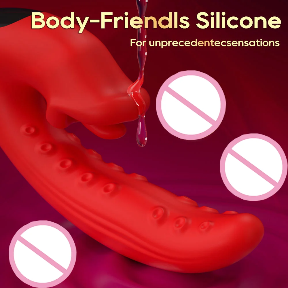 Female Tongue Licking Vibrator Adult Product 10 Vibrations 5 Tongue Dual Stimulation Function Adjustment Vibrator Sex Toys_voghion.com