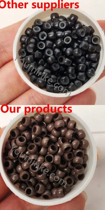 1000pcs Large Hole Copper Tube Beads | Micro Links For I-Tip Hair Extensions | Blonde, Brown, Black Shades 2 thumbnail image