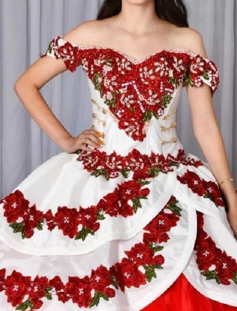 red and white floral prom dress Red And White Prom Dresses: A Line Tulle Gown With... From Lovemydress, $110.14
