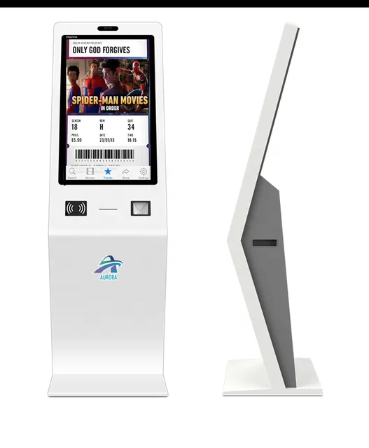 Automatic queuing number display system kiosk LCD touch screen ticket Printer dispenser self service payment & ordering terminal