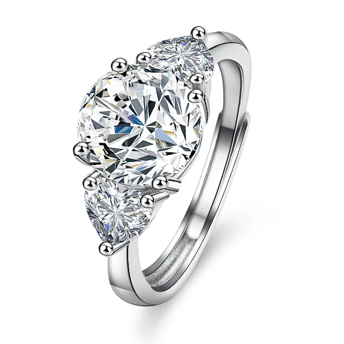 Fine S925 Sterling Silver Heart-shaped 3ct D-colored Mosan Diamond ...